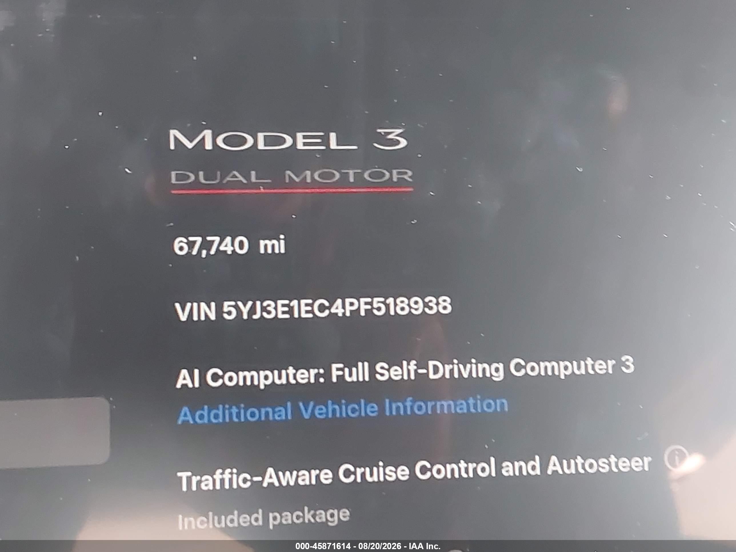 2023 TESLA MODEL 3