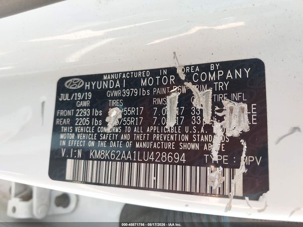 2020 HYUNDAI KONA SEL PLUS