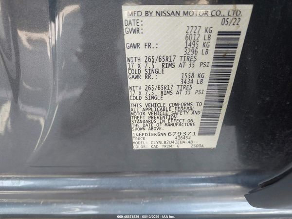 2022 NISSAN FRONTIER SV 4X4