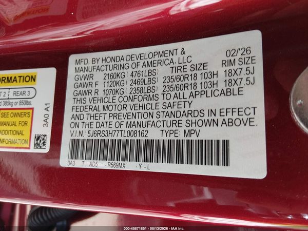 2026 HONDA CR-V EX-L 2WD