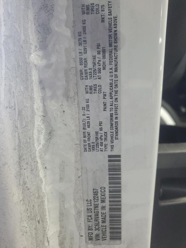 2022 RAM PROMASTER 1500