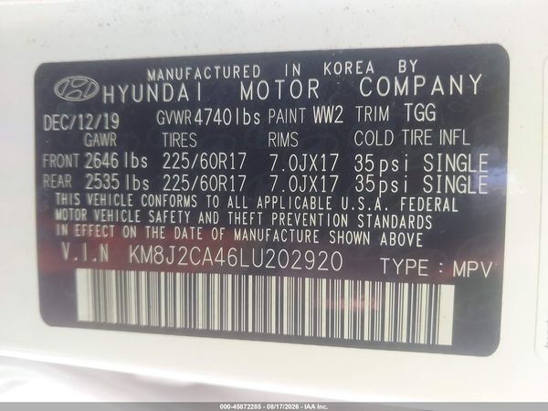 2020 HYUNDAI TUCSON SE