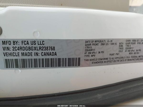 2020 DODGE GRAND CARAVAN SE