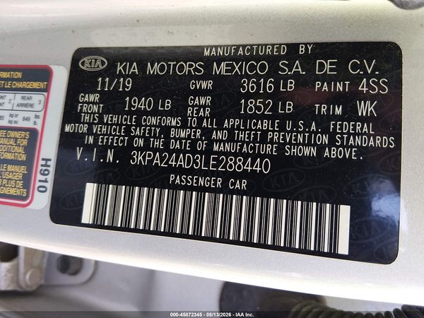2020 KIA RIO LX