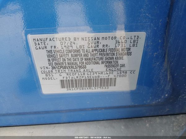 2024 NISSAN KICKS S XTRONIC CVT