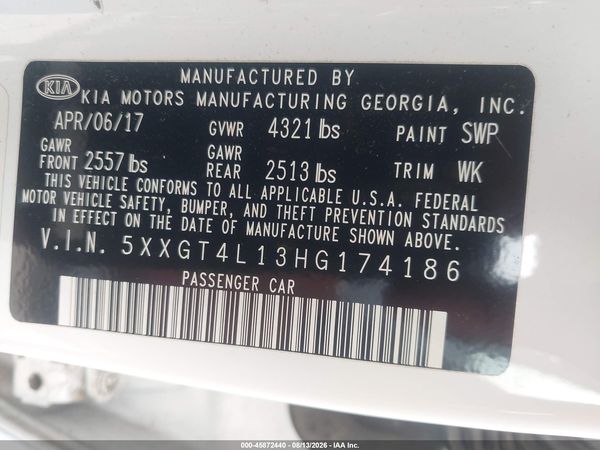 2017 KIA OPTIMA LX TURBO