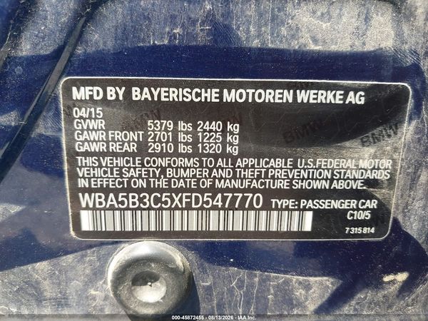 2015 BMW 535I XDRIVE