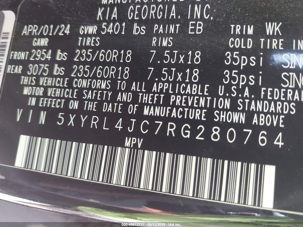 2024 KIA SORENTO S