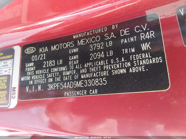 2021 KIA FORTE EX — I9