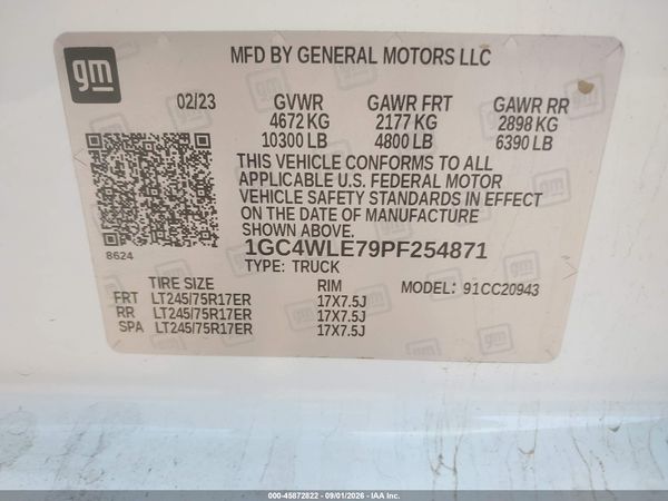 2023 CHEVROLET SILVERADO 2500HD 2WD  LONG BED WT — I9