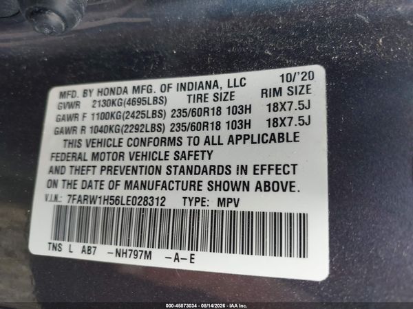2020 HONDA CR-V 2WD EX