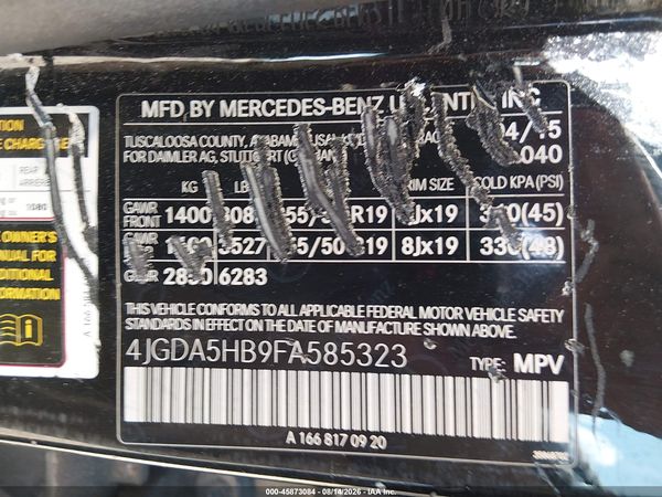 2015 MERCEDES-BENZ ML 350 4MATIC