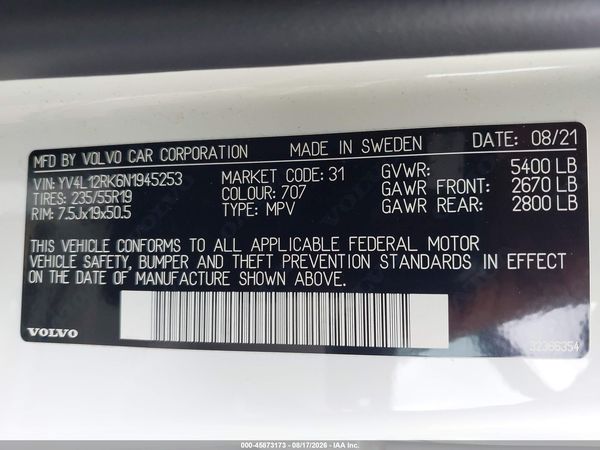 2022 VOLVO XC60 B5 MOMENTUM
