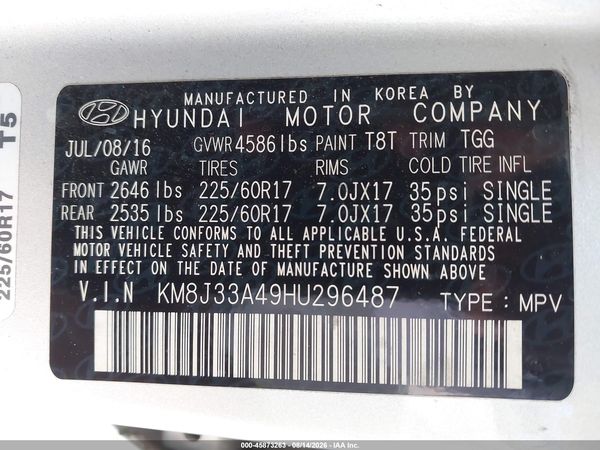 2017 HYUNDAI TUCSON SE