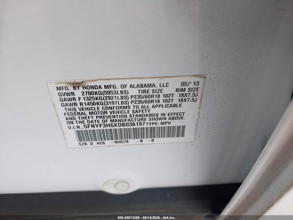 2013 HONDA PILOT EX-L