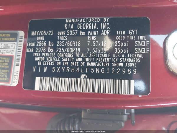 2022 KIA SORENTO EX
