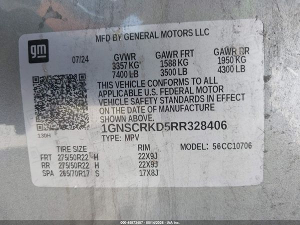 2024 CHEVROLET TAHOE 2WD RST — I9