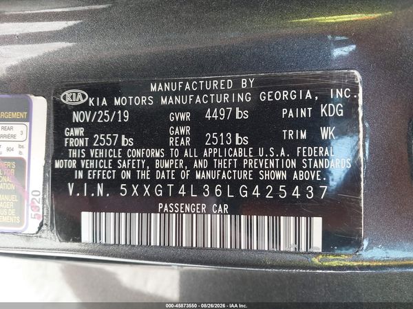 2020 KIA OPTIMA S