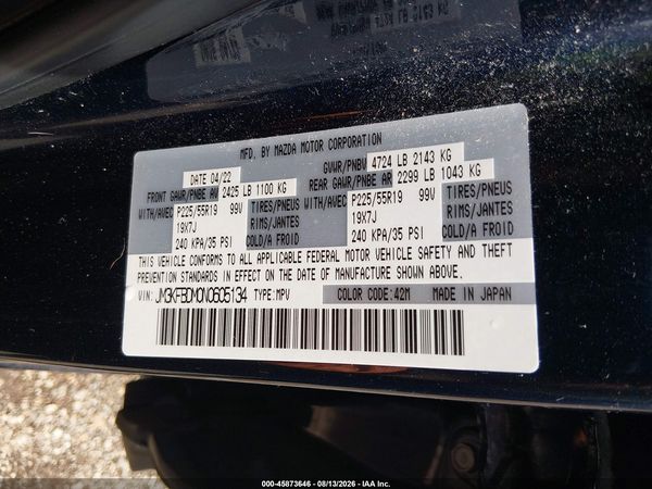 2022 MAZDA CX-5 2.5 S PREMIUM — I9