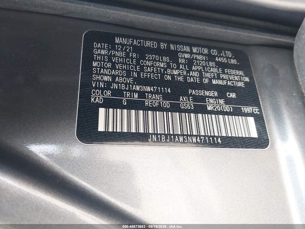 2022 NISSAN ROGUE SPORT S AWD XTRONIC CVT