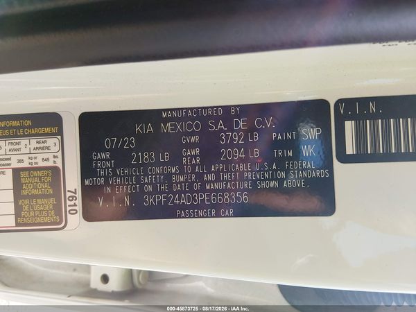 2023 KIA FORTE LX/LXS