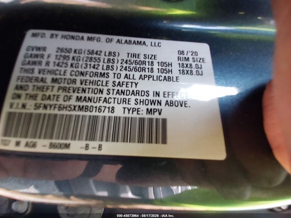 2021 HONDA PILOT AWD EX-L