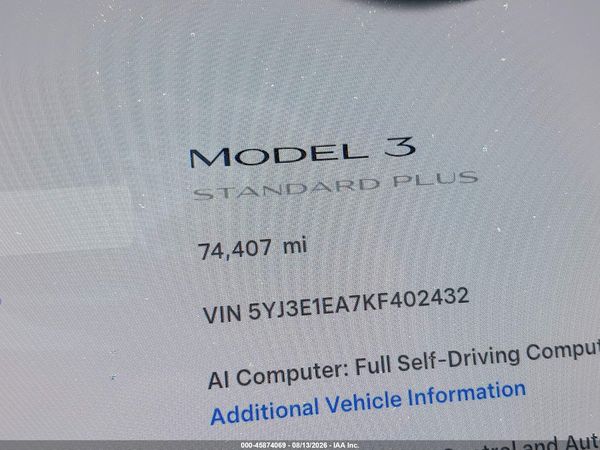 2019 TESLA MODEL 3