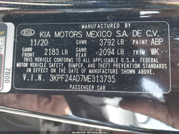 2021 KIA FORTE FE