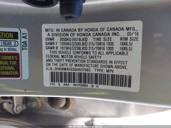 2016 HONDA CR-V LX