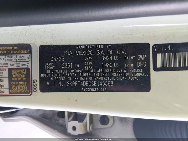 2025 KIA K4 LXS