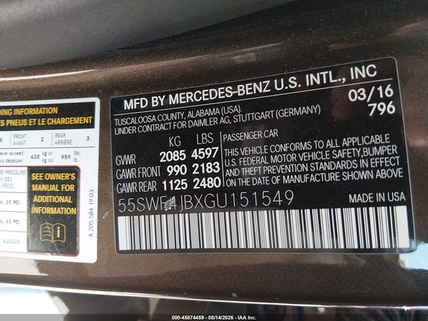 2016 MERCEDES-BENZ C 300 C300