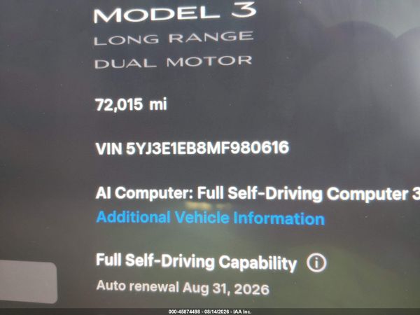 2021 TESLA MODEL 3
