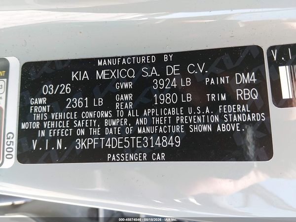 2026 KIA K4 LXS