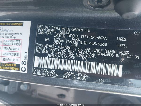 2016 TOYOTA 4RUNNER LIMITED