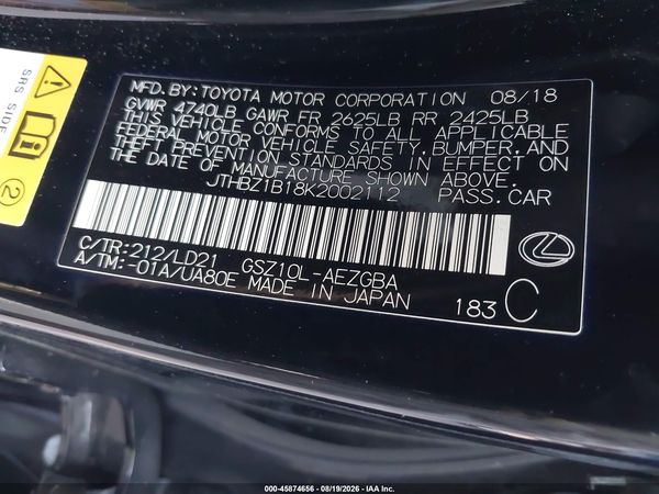 2019 LEXUS ES 350