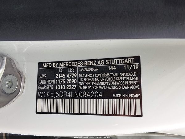 2020 MERCEDES-BENZ AMG CLA 45 4MATIC