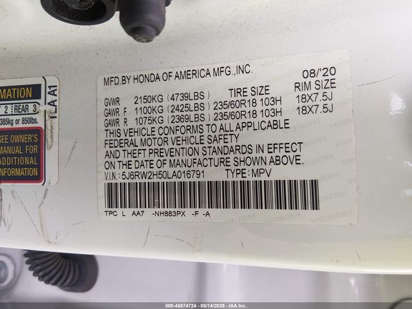 2020 HONDA CR-V AWD EX