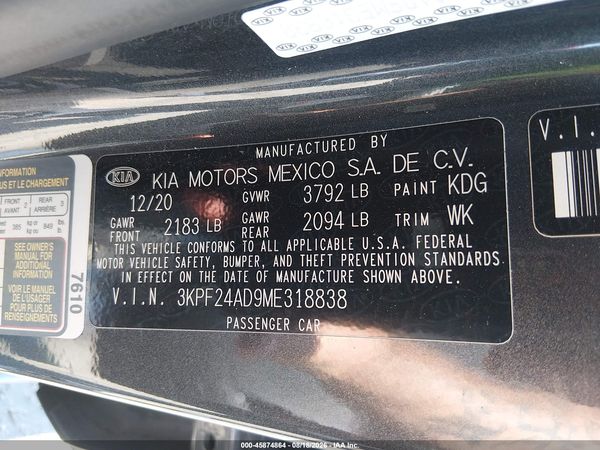 2021 KIA FORTE LXS