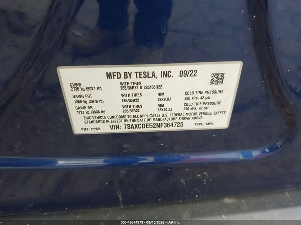 2022 TESLA MODEL X