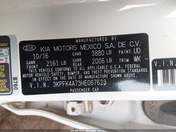 2017 KIA FORTE LX