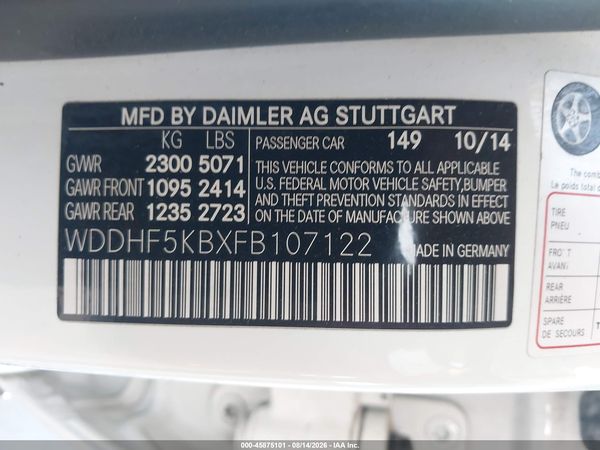 2015 MERCEDES-BENZ E 350 E350