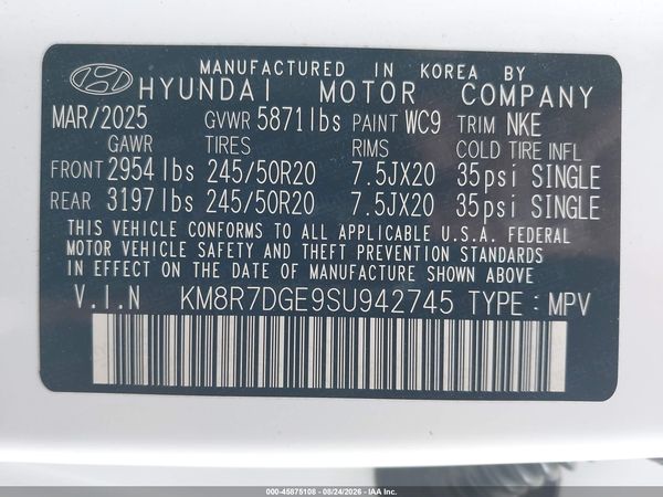 2025 HYUNDAI PALISADE — I9