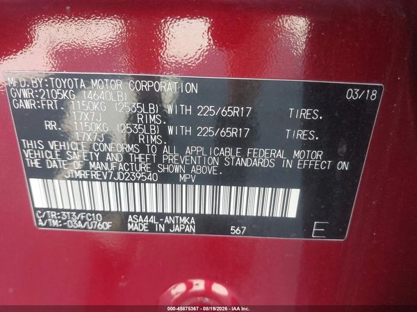 2018 TOYOTA RAV4 XLE