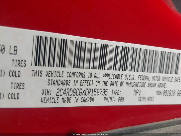2012 DODGE GRAND CARAVAN SXT
