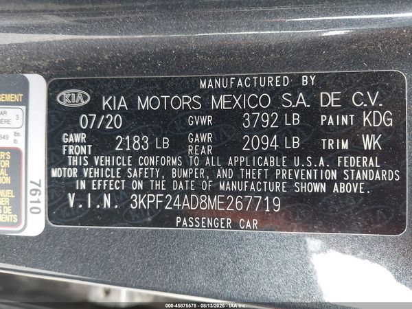 2021 KIA FORTE LXS
