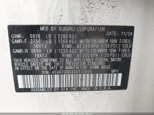 2025 SUBARU OUTBACK LIMITED XT