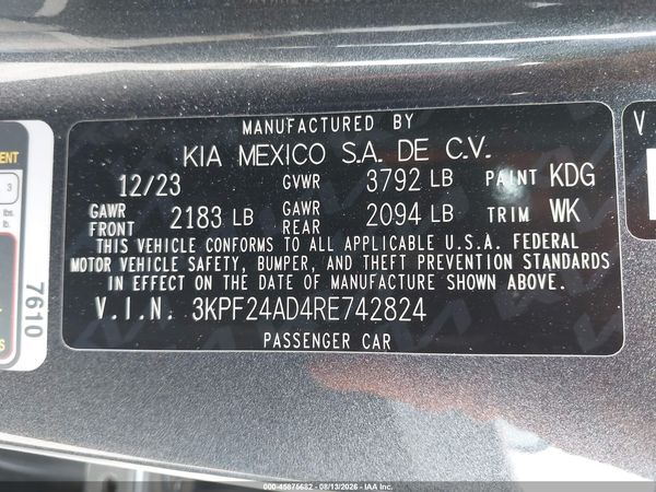 2024 KIA FORTE LXS