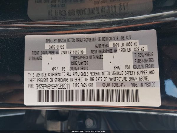 2023 MAZDA MAZDA3 2.5 S SELECT
