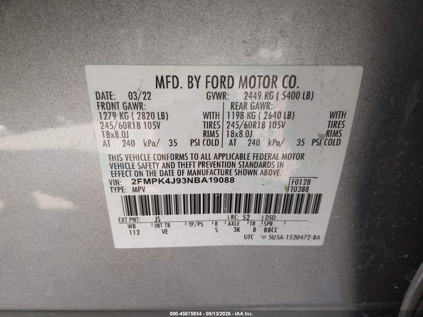 2022 FORD EDGE SEL — I9
