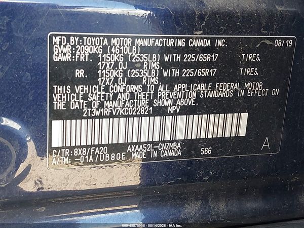2019 TOYOTA RAV4 XLE